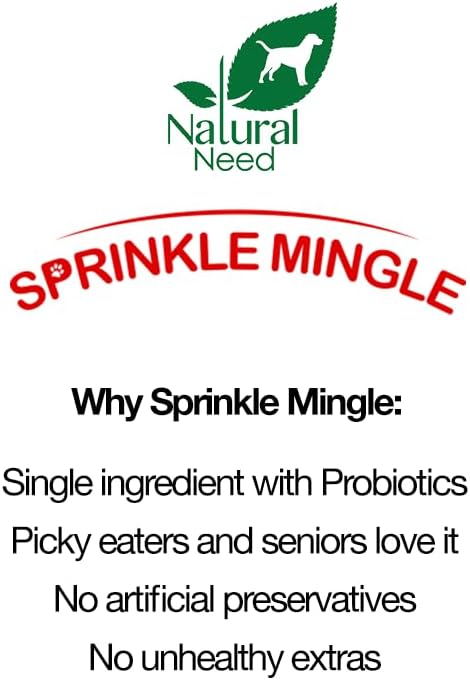 Sprinkle Mingle - All Natural, Grass-Fed & Free-Range, 100% Lamb Tripe Topper with Probiotics for Dog Food, 3.5oz...