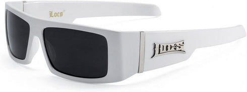 LOCS NEW MENS HARDCORE GANGSTA BIKER SUNGLASSES (WHITE)...