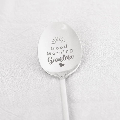 Grandma Mothers Day Gifts Spoons for Mimi Grandma Birthday Gift from Grandchildren Grandson Good Morning Grandma Spoon for Christmas Gifts for Nan...