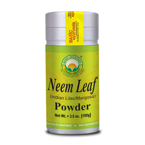 BASIC AYURVEDA Neem Leaf Powder | 3.53 Oz (100g) | Raw Margosa Extract | Organic Azadirachta Indica Leaves Powder | Purifying & Healthy Herbal Sup...