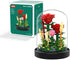 Flower Bouquet Building Set, 549PCS Red Rose Mini Flowers Building Blocks, Decorated Flower with Dust Cover and Lights, Mini Gift Kits for Adults,...