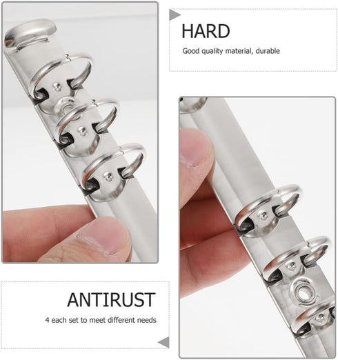 A6 Notebook Mechanism Replacement Kit: 6 Ring Metal Binder Mechanisms 6pcs Binding Spines Combs for Loose Leaf Notebook Planner Binding Accessorie...