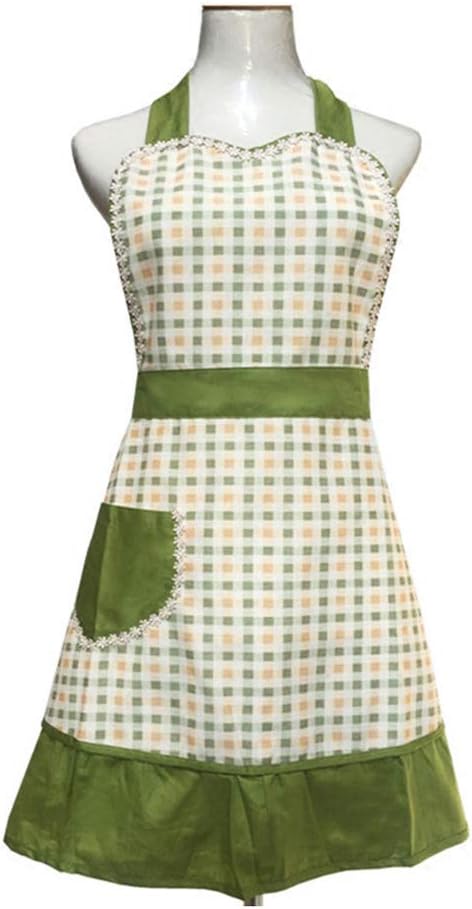 Cute Lovely Unique Design Women Girls Ladies Retro Apron with Chic Pocket for Cooking Kitchen, Green...
