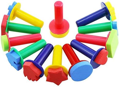 12pcs Assorted EVA Sponge Painting Stamper Foam Sponge Brush Painting Tools for Painting Drawing Crafts and DIY...