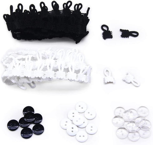 1 Pack 2 Meters Elastic Button Loop and 300pcs buttons for Snowsuit Hat Fur Collar Sewing Accessories DIY...