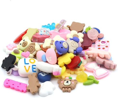 50pcs Selected Decoden Doodads DIY Crafting Embellishments Resin Flat Backs Charms Jewery Cards Making Kit/Set Slime Charms Bath Bombs Cabochons S...