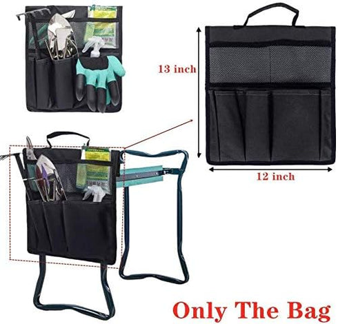 Garden Kneeler Tools Bag Garden Stool Storage Bag Gardening Kneeling Chair Bag Oxford Cloth Storage Bag with Handle for Garden Kneeler Seat (BLACK...