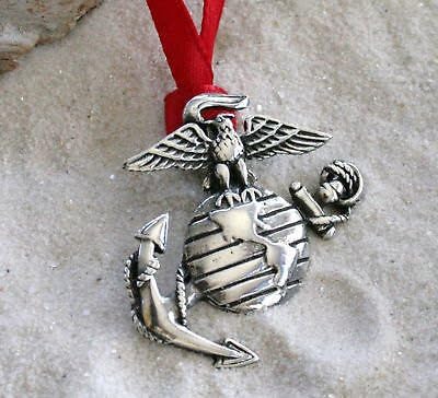 Trilogy Jewelry Pewter USMC Marine Corps Insignia Semper Fi Christmas Ornament and Holiday Decoration...