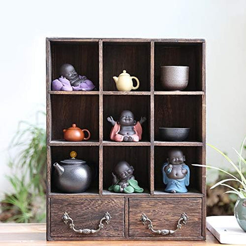 Kingzhuo Ceramic Tiny Cute Buddha Statue Monk Figurine Creative Baby Crafts Dolls Ornaments Gift Classic Delicate Ceramic Arts and Crafts Tea Acce...