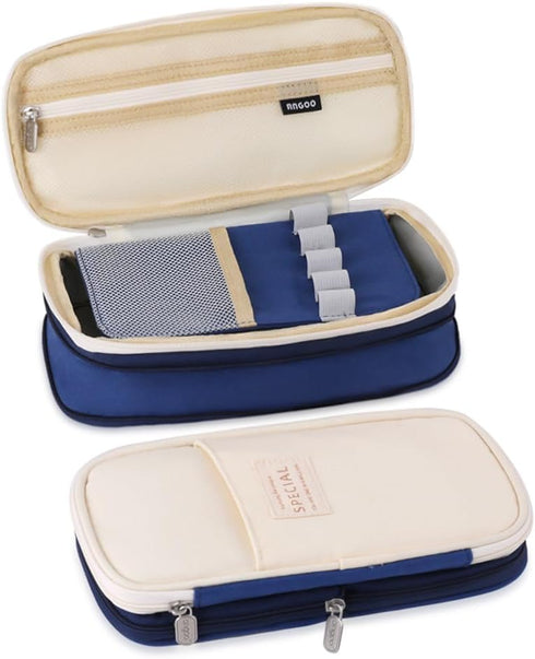 iSuperb Foldable Pencil Case Zipper Big Capacity Aesthetic Canvas Pencil Pouch Compartments Stationery Organizers Pen Bag for Kids Girls Boys Teen...