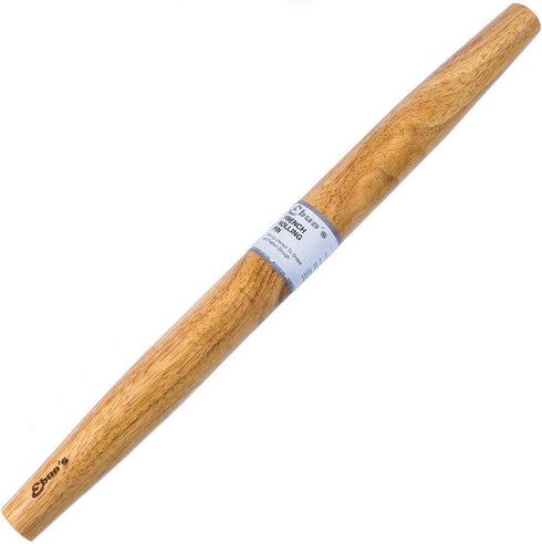 French Rolling Pin – 18 Inch Wooden Dough Roller for Baking Pizza, Pie Crust, Cookies & Pasta | Essential Kitchen Tool & Gift for Bakers, Chefs & ...