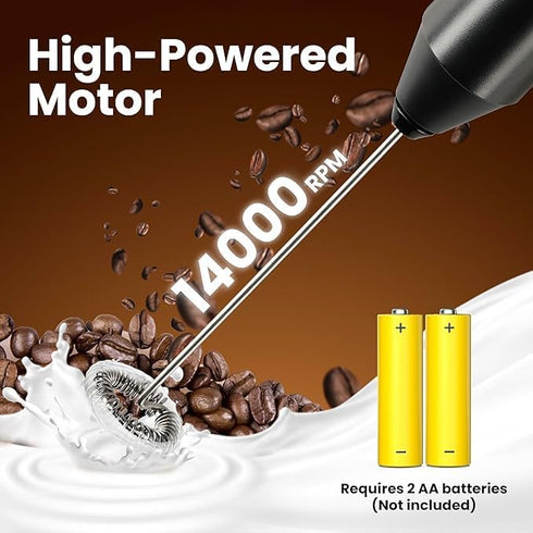 Electric Milk Frother Mixer, Hand Blender, Classic Sleek Design, Egg Beater, Juice, Cafe Latte, Espresso, Cappuccino, Medium...
