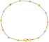 Ritastephens Sterling Silver Tri-Color Moon-Cut Round Station Bead Italian Foot Chain Anklet 10"...