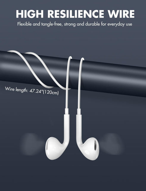 Wired Earbuds,?Ultra Clear Calls & no Noise? Headphones Earbuds Wired 3.5mm, in-Ear Earphones with Mic, Compatible with iPhone/iPad/Android/Laptop...
