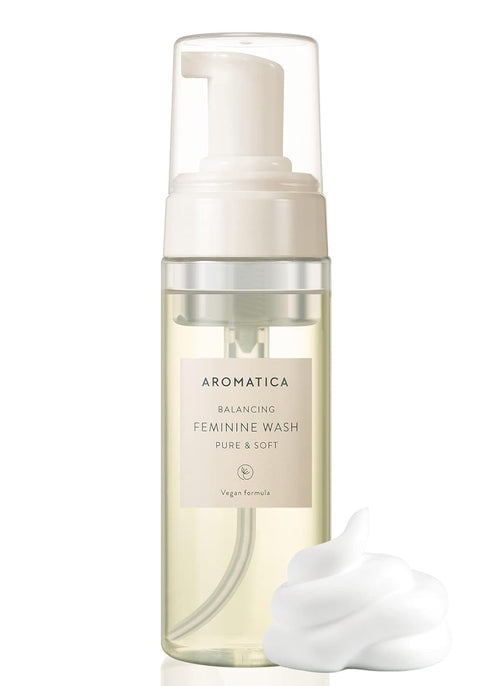 AROMATICA Pure and Soft Feminine Foaming Wash | Vegan, pH-Balanced, Natural Ingredients, Unscented, No Irritation, for Sensitive Skin...