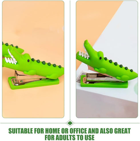 Crocodile Stapler, Cute Animal Stapler, Funny Stapler for Desk,Poratble Stapler, Mini Handheld Stapler for Children School Prize Office Stationery...