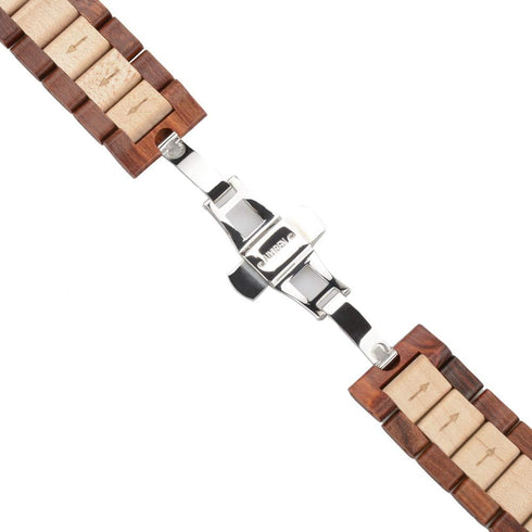 Wooden Watch Band Compatible with Apple Watch, Natural Hardwood Watch Strap Thickened Wrist Bracelet for iWatch Series 8,7, 6, 5, 4, 3, 2, 1, Spor...