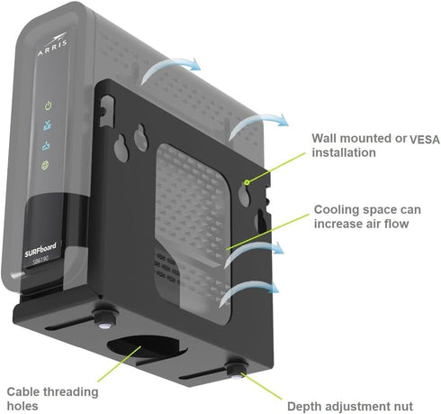 Cable Box Mount and Adjustable Wall Mount for Small Wide Devices, Like Streaming Media Devices, DVD Players and Boxes?CableBoxM...