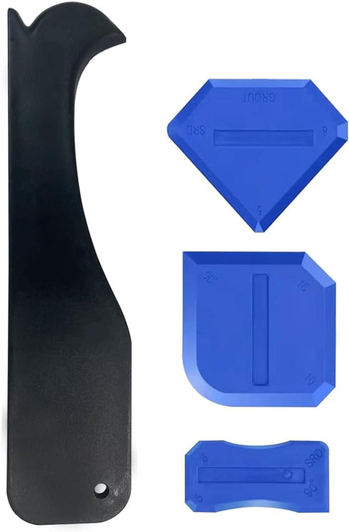 4Pcs Plastic Caulking Tool Set - Versatile Caulk Remover & Scraper for Easy Caulk Removal and Precise Application - Essential Silicone Caulking To...
