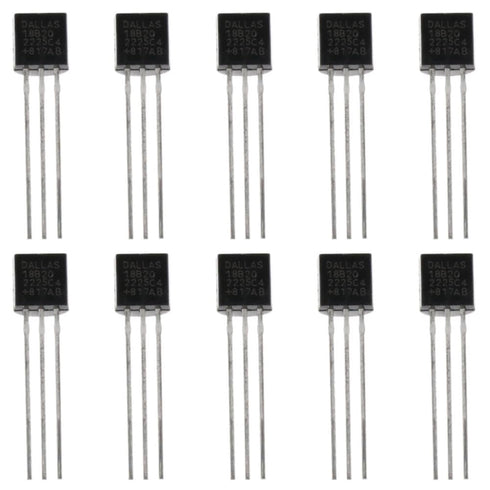 DS18B20 10pcs Black Durable 18B20 TO-92 3 Pins Wire Integrated Circuit Temperature IC Sensor Industrial...