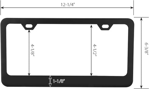 GG Grand General 60439 Matte Black Powder Coated License Plate Frame with 2 Holes...