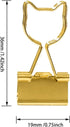 Gold Binder Clips Small, Cat Shaped 3/4-Inch Medium Gold Paper Clips for Office Decor Supplies (12pcs)...
