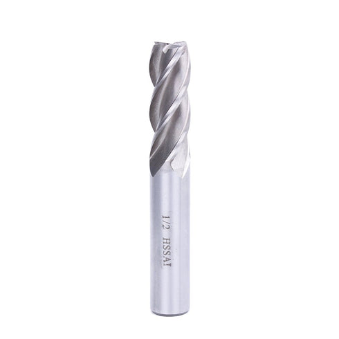 AUTOTOOLHOME 1/8" 3/16" 1/4" 5/16" 3/8" 1/2" high Speed Steel HSS 4 Flute Straight End Mill Cutter 5/32" 1/16" Set of 8...