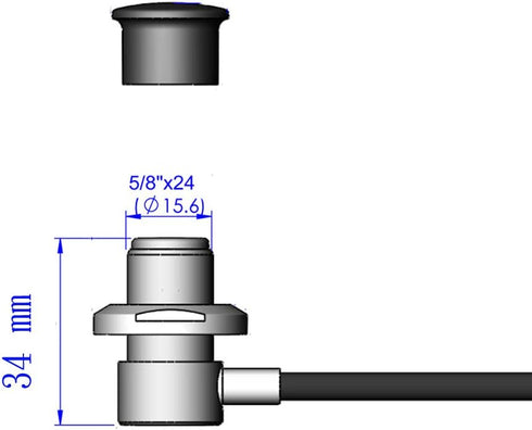 Vehicle Antenna Mount So-239 UHF Female Right Angle Bulkhead to PL-259 UHF Male Connector with 14FT RG58/U RF Coaxial Cable for CB Amateur Ham Two...