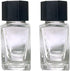 2 Pcs 20ml Clear Glass Jars Empty Refillable Ink Vials Containers with Black ABS Plastic Caps for Ink Liquid...