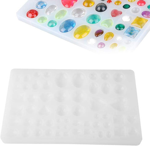 Jewelry Casting Molds,DIY Silicone Mold Beads Making Jewelry Necklace Bracelet Resin Pendant Drop Craft Tool with Round Oval Heart Shape...