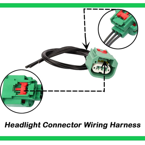 Headlight Connector Wiring Harness 68064997AA Compatible with Jeep Chrysler Headlight DRL Parking Light H13 9008, Replace 68064997aa...