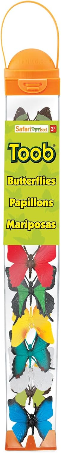 Safari Ltd. Butterflies TOOB - Figurines of Red Glider, Swallowtail, Orange & White Sulphur, Evenus Regalis, Papilio Garleppi & More - Educational...