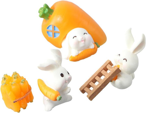12Pcs Rabbit and Carrot Miniature Figurines Fairy Garden Accessories,Micro Landscape Ornaments DIY Crafts Ornament for Home Decor...