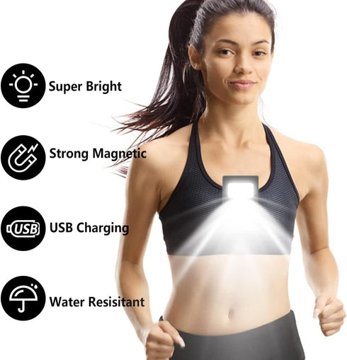 GOANDO Running Lights 2 Pack Safety Jogging LED Light for Runners and Joggers High Visibility Reflective Running Gear with USB Charging Line and S...