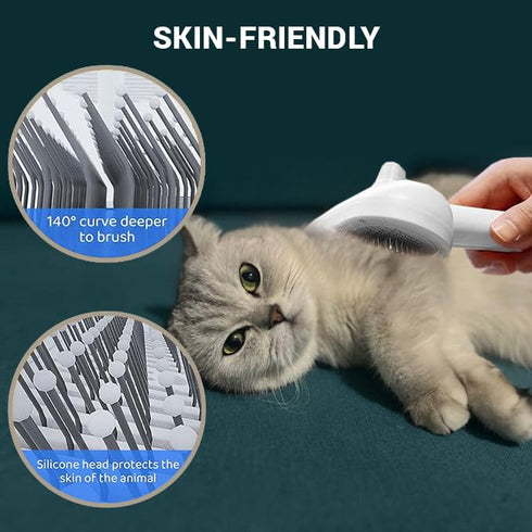 Cat Steam Brush,3 in 1 Pet Hair Removal Comb, Self-Cleaning Spray Cat Brush for Shedding,Steamy Pet Brush with Release Button and Tank - Suitable ...