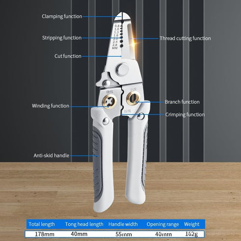 Wire Stripper Tool Set, 7 in 1 Multifunctional Wire Strippers with Heat Shrink Tube, Electrical Cutter Pliers Splitter Winding Wires Cable Crimper...
