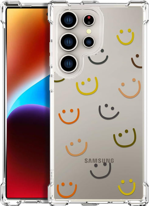 Case for S24 Ultra Case for Women Cute Phone Case Clear Design, Compatible with Samsung Galaxy S24 Ultra Case Transparent Cool Kawaii Protective,S...