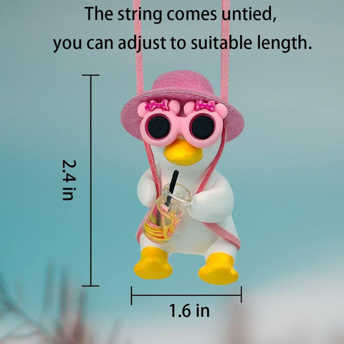 Cool Swinging Duck Car Hanging Ornament, Pendant Interior Rearview Mirror Decoration and Car Rear View Mirrior Hanging Accessories (Bottle Duck)...