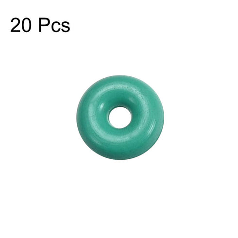 uxcell Fluorine Rubber O-Rings, 4mm OD 1mm ID 1.5mm Width FKM Seal Gasket for Machinery Plumbing, Green, Pack of 20...