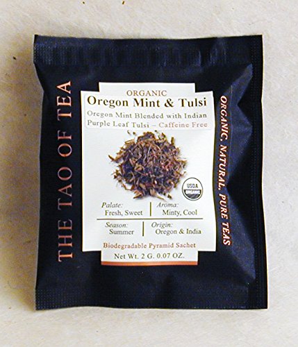 The Tao of Tea Oregon Mint & Tulsi Box Pyramid Sachets, 15 Pyramid Sachets...