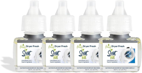 Scent Fill Dryer Fresh Plug in Air Freshener, 4 Scented Oil Refills...