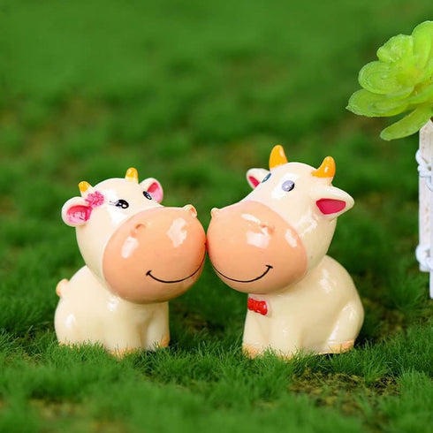 Opexicos 8Pcs Cow Family Miniature Landscape Ornaments Garden Bonsai Decorations...