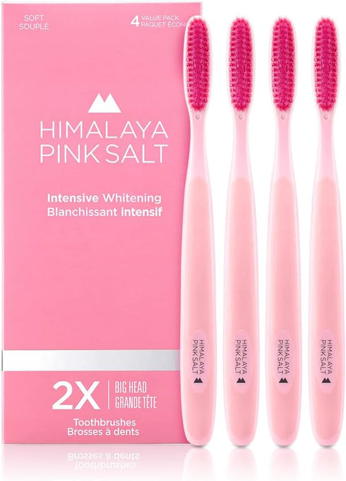 Intensive Whitening Toothbrush 4 Count - Extra-Large Toothbrushes for Adults, Plaque Remover for Teeth, 9Mils High Strength Soft Bristle Toothbrus...