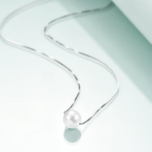 Rnivida 925 Sterling Silver Single Pearl Pendant Necklace, Simple Pearl Necklace...