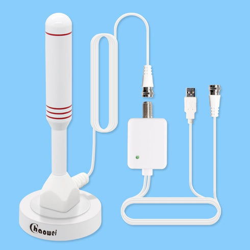 Chaowei Small Indoor Amplified HDTV Antenna with Signal Booster Amplifier, 2023 Amplified hd Digital tv Antenna with Magnetic Base,16.5ft Coax Cab...