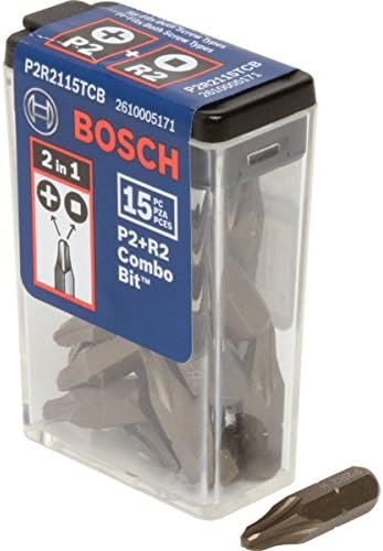 15 Pcs Bosch P2R2 Combo Bit - For Phillips, Square Drive And Combination Head Screws 1/4" Minimum Chuck Size Required Insert Screwdriver Drill Bit...