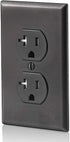 Leviton T5820-E, 20 Amp Tamper-Resistant Duplex Outlet, Black...
