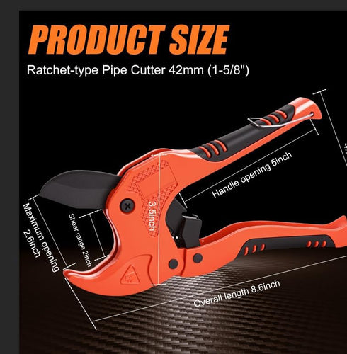 PVC Pipe Cutte,Ratcheting PVC Pipe Cutter Tool,Professional Pipe Cutters PVC, PEX Cutter, PVC Pipe Shears,PVC Cutter, Plastic Pipe Cutter, PEX Pip...
