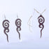Tribal Wood Earrings and Necklace Set for Women, Long Spiral Dangling Earrings, Adjustable Cord Necklace, Wooden Jewelry...
