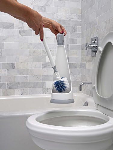 Unger No-Drip Toilet Brush Set, Flexible Neck Scrubber with Portable Carrying Caddy Holder, Discreet Bathroom Cleaning Supplies, Scrub Tough Stain...